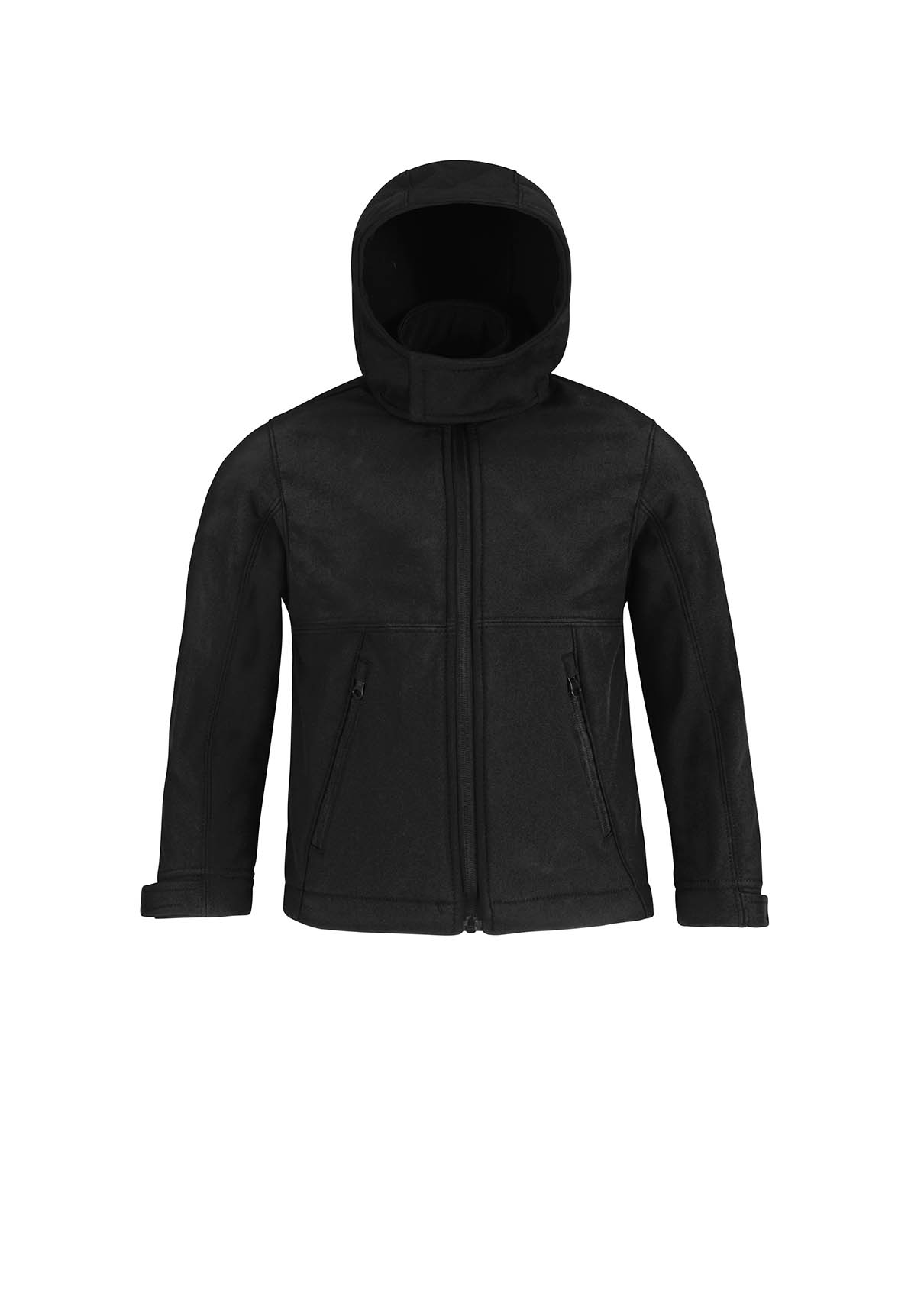 Hooded Softshell Jacket Bambino 94/6% Pol/Ela Black S 5/6 anni