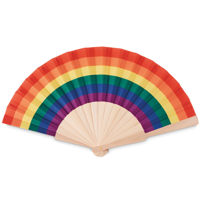 Ventaglio in legno arcobaleno